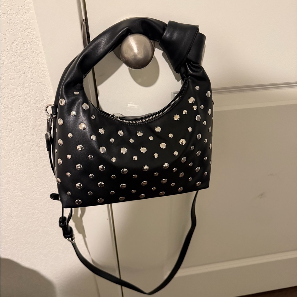Studded Black Shoulder Bag